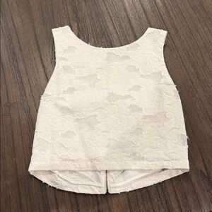 Forever 21 White Floral Lace Crop Top